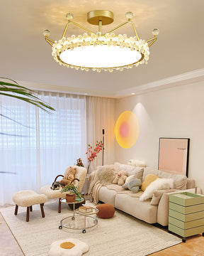 Lampe de Plafond Couronne Élégante - Éclairage Cristallin et Atmosphère Luxueuse