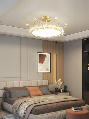 Lampe de Plafond Couronne Élégante - Éclairage Cristallin et Atmosphère Luxueuse