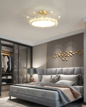 Lampe de Plafond Couronne Élégante - Éclairage Cristallin et Atmosphère Luxueuse