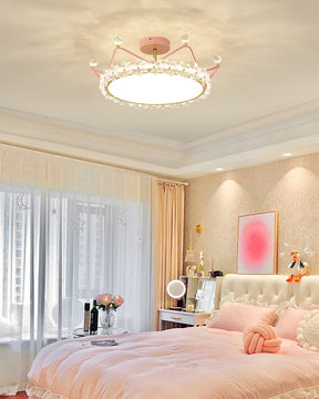 Lampe de Plafond Couronne Élégante - Éclairage Cristallin et Atmosphère Luxueuse