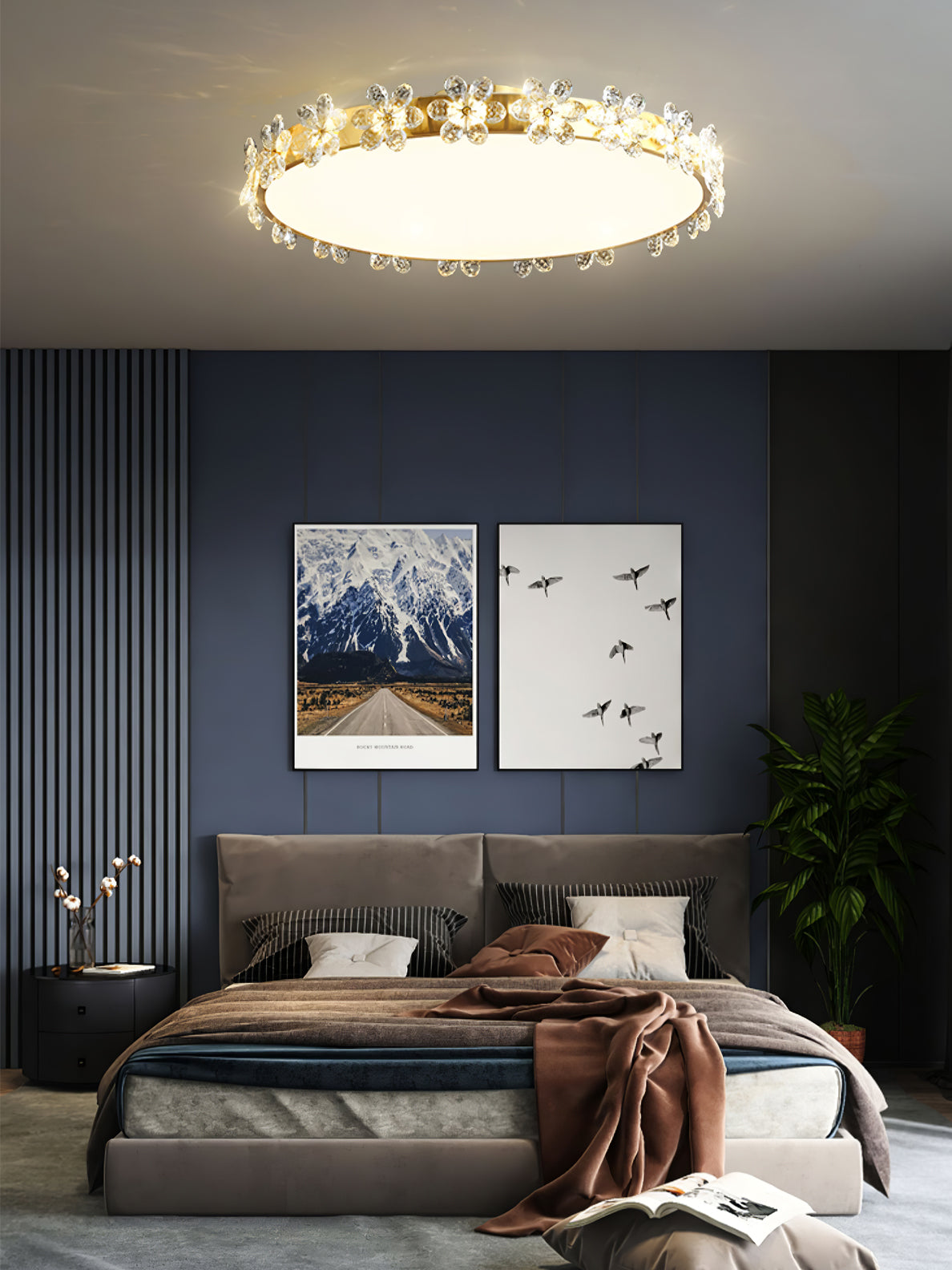 Lampe de Plafond en Cristal - Élégance et Lumière Subtile