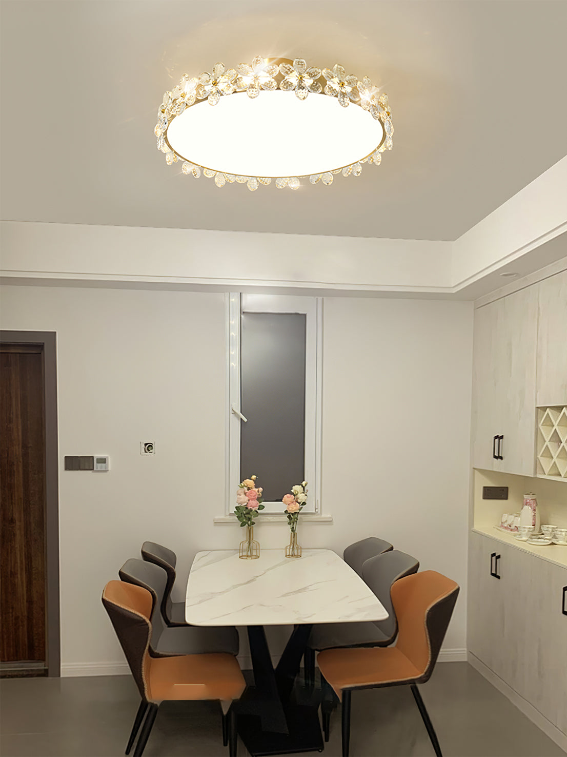 Lampe de Plafond en Cristal - Élégance et Lumière Subtile