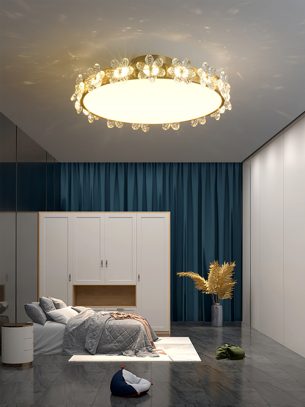 Lampe de Plafond en Cristal - Élégance et Lumière Subtile