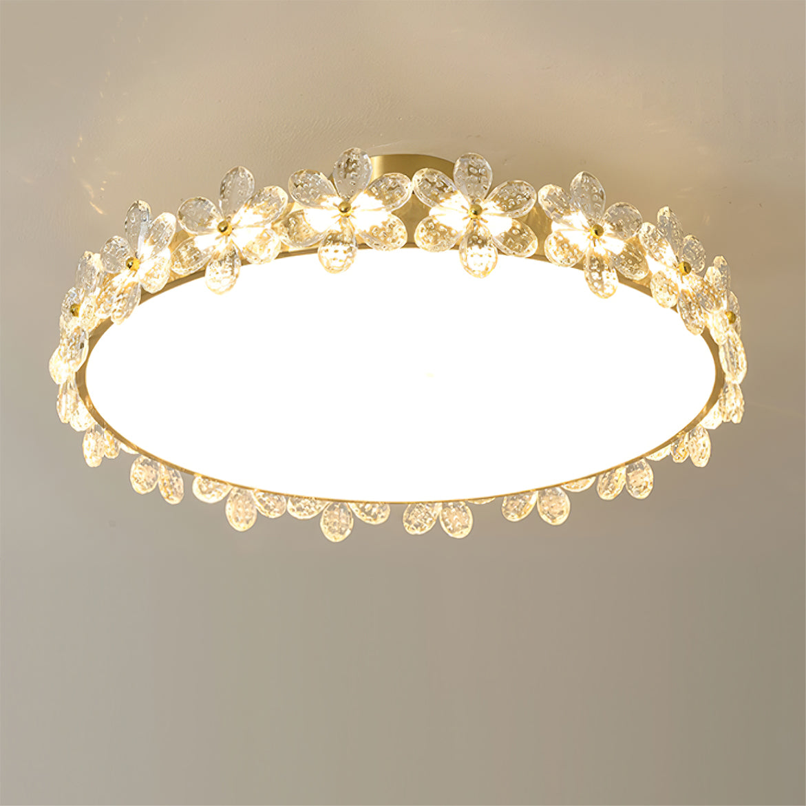 Lampe de Plafond en Cristal - Élégance et Lumière Subtile
