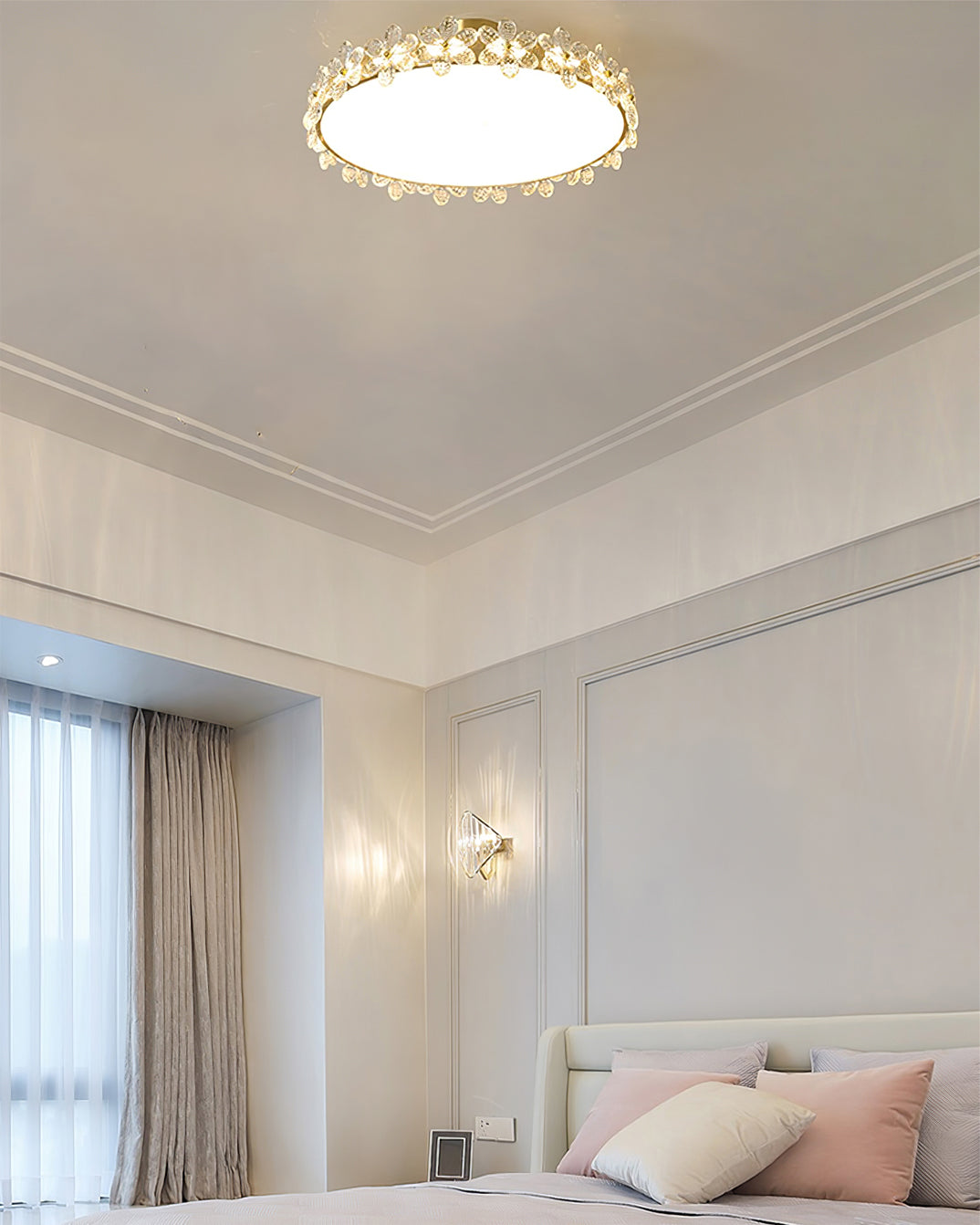 Lampe de Plafond en Cristal - Élégance et Lumière Subtile
