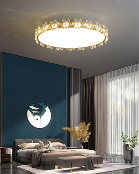Lampe de Plafond en Cristal - Élégance et Lumière Subtile