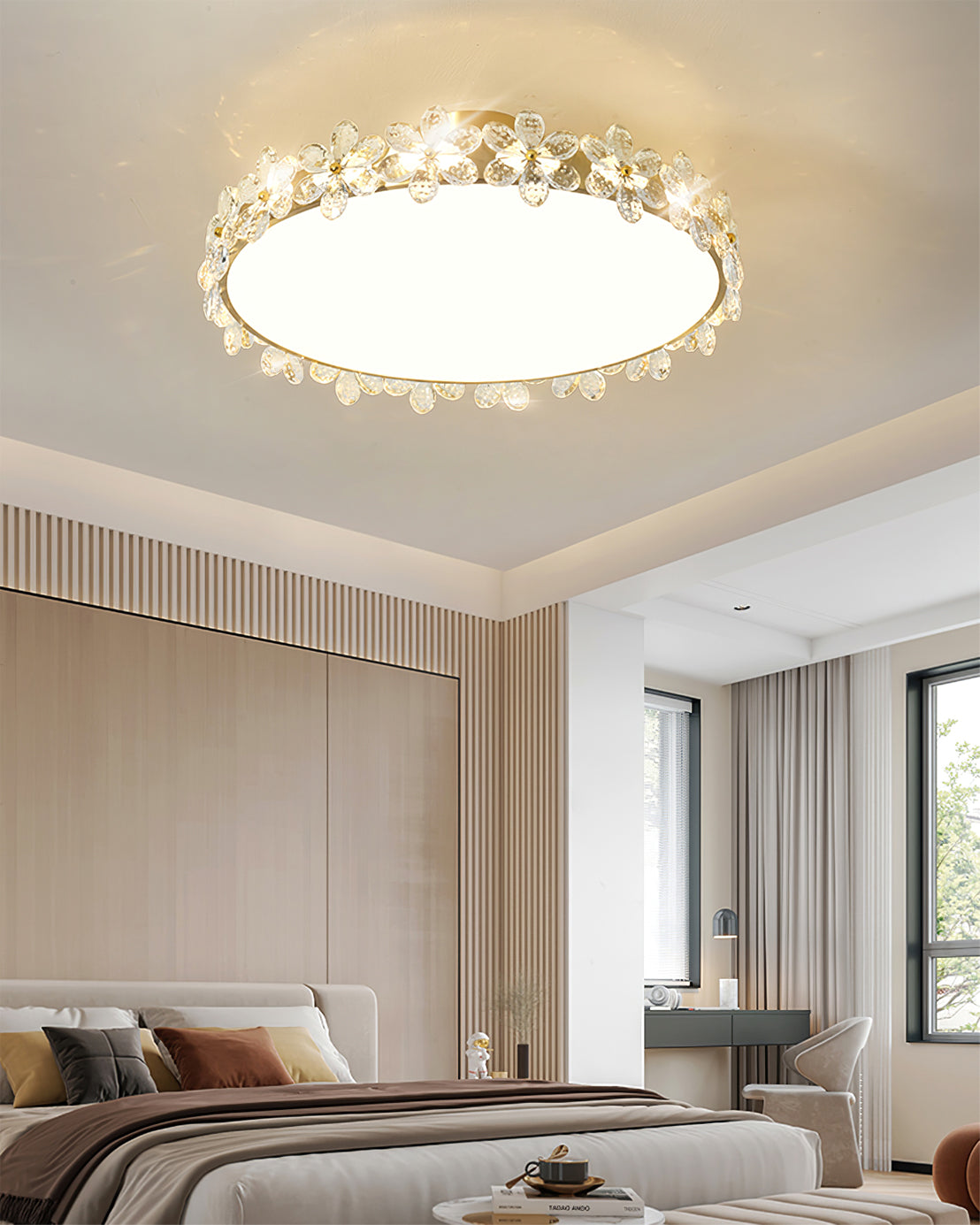 Lampe de Plafond en Cristal - Élégance et Lumière Subtile