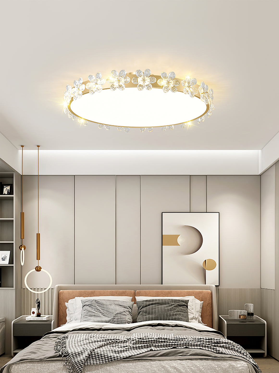 Lampe de Plafond en Cristal - Élégance et Lumière Subtile