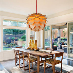 Lampe Suspendue en Bois Rustique | Ambiance Conviviale et Artisanale