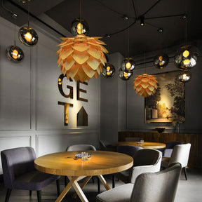 Lampe Suspendue en Bois Rustique | Ambiance Conviviale et Artisanale
