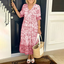 Robe Maxi Élégante Col V Femme - Confort d'Été et Style Cocktail