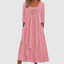 Robe Longue Femme Élégante - Silhouette en A avec Poches Pratiques