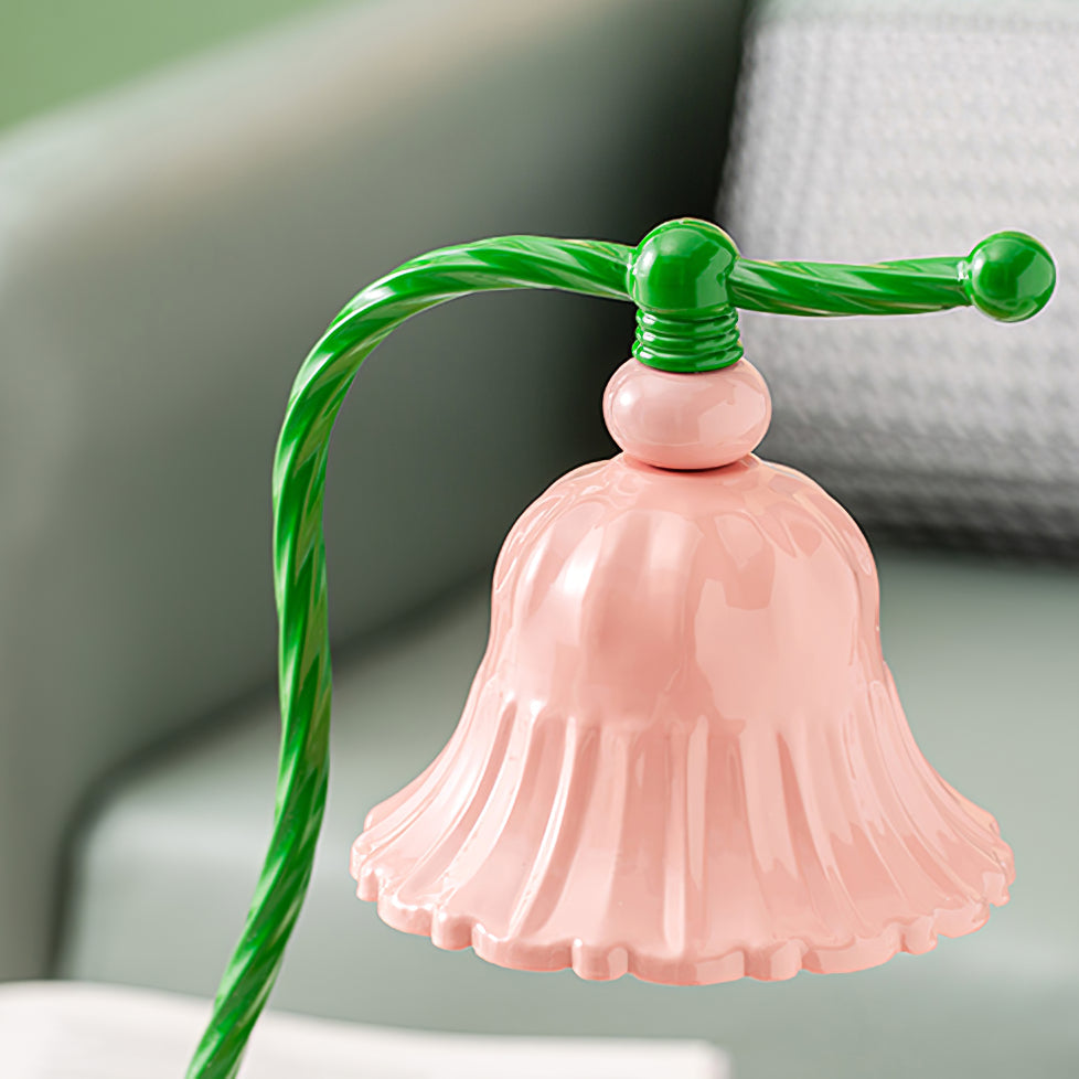 Lampe de Table en Verre Rose - Design Élégant et Atmosphère Charmante