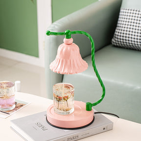 Lampe de Table en Verre Rose - Design Élégant et Atmosphère Charmante