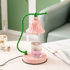 Lampe de Table en Verre Rose - Design Élégant et Atmosphère Charmante