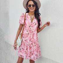 Robe Mini Florale d'Été - Confort et Style pour Toutes Occasions