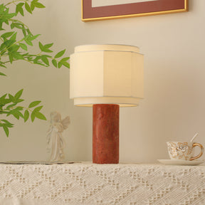 Lampe de Table Élégante en Travertin - Design Géométrique et Pratique