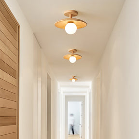 Lampe de Plafond en Bois Naturel - Éclairage Doux et Atmosphérique