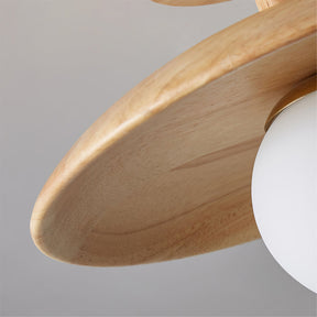 Lampe de Plafond en Bois Naturel - Éclairage Doux et Atmosphérique