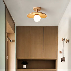 Lampe de Plafond en Bois Naturel - Éclairage Doux et Atmosphérique