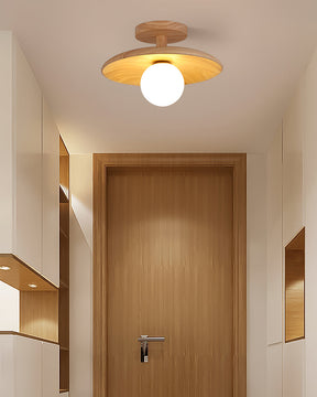 Lampe de Plafond en Bois Naturel - Éclairage Doux et Atmosphérique