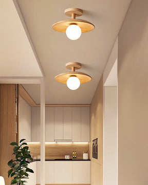 Lampe de Plafond en Bois Naturel - Éclairage Doux et Atmosphérique
