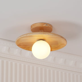 Lampe de Plafond en Bois Naturel - Éclairage Doux et Atmosphérique