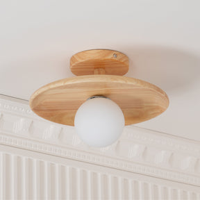 Lampe de Plafond en Bois Naturel - Éclairage Doux et Atmosphérique
