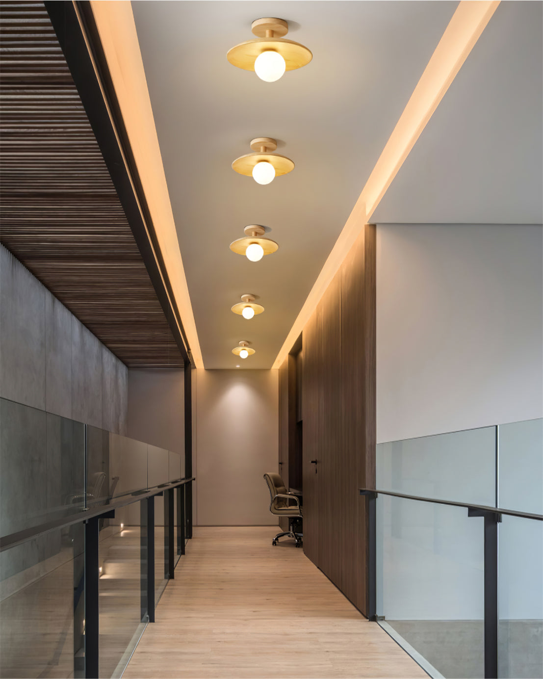 Lampe de Plafond en Bois Naturel - Éclairage Doux et Atmosphérique
