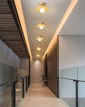 Lampe de Plafond en Bois Naturel - Éclairage Doux et Atmosphérique