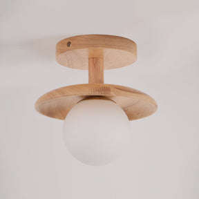 Lampe de Plafond en Bois Naturel - Éclairage Doux et Atmosphérique