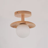 Lampe de Plafond en Bois Naturel - Éclairage Doux et Atmosphérique