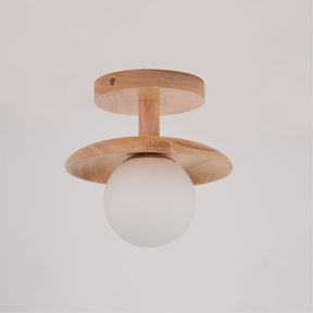 Lampe de Plafond en Bois Naturel - Éclairage Doux et Atmosphérique
