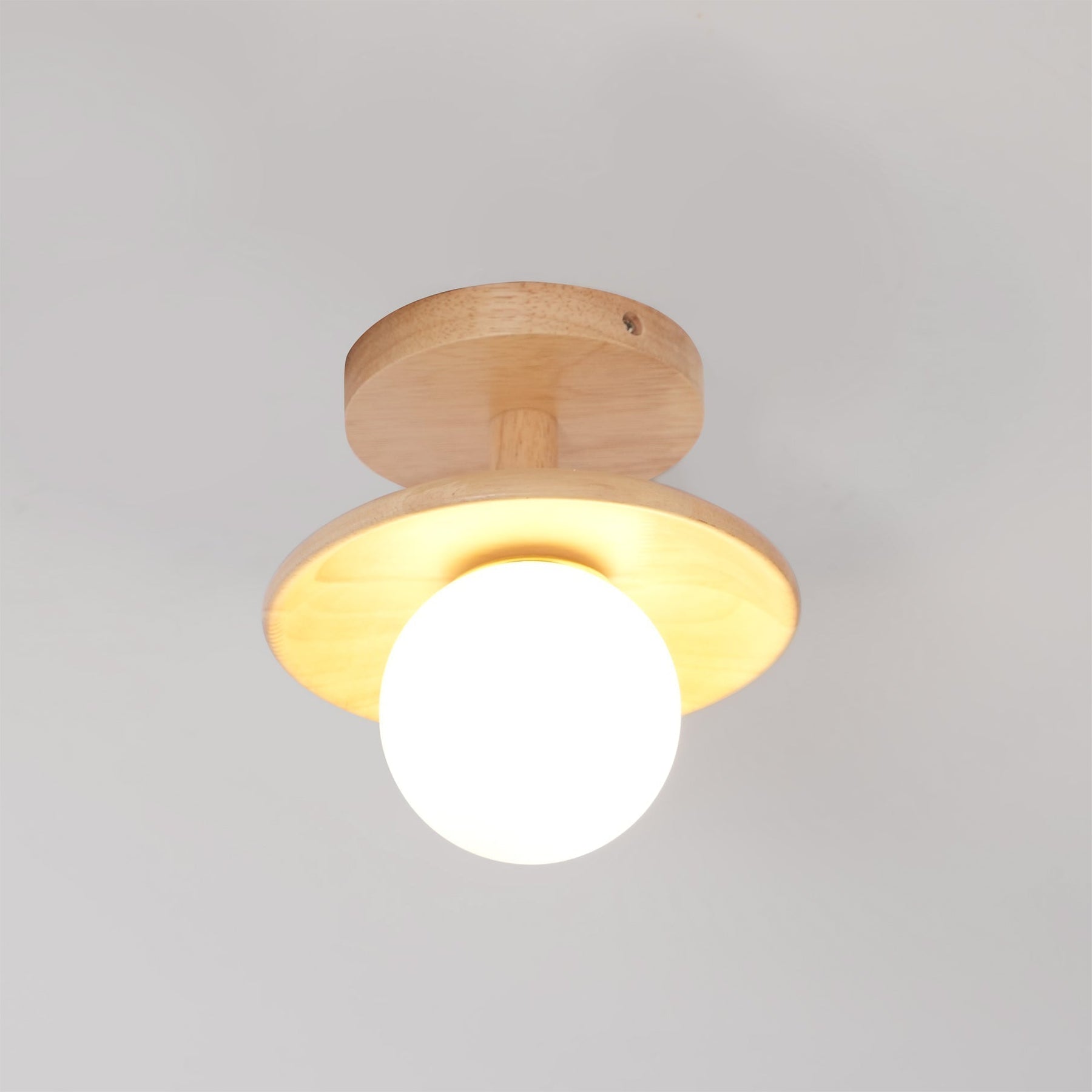 Lampe de Plafond en Bois Naturel - Éclairage Doux et Atmosphérique