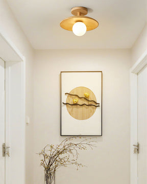 Lampe de Plafond en Bois Naturel - Éclairage Doux et Atmosphérique