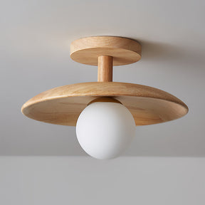 Lampe de Plafond en Bois Naturel - Éclairage Doux et Atmosphérique