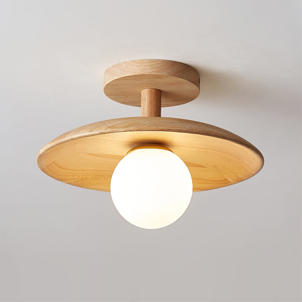 Lampe de Plafond en Bois Naturel - Éclairage Doux et Atmosphérique
