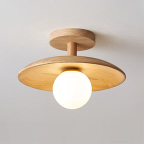 Lampe de Plafond en Bois Naturel - Éclairage Doux et Atmosphérique
