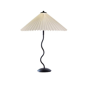 Lampe de Table Scandinave en Bois - Abat-jour Plissé et Élégant