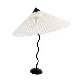 Lampe de Table Scandinave en Bois - Abat-jour Plissé et Élégant