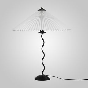 Lampe de Table Scandinave en Bois - Abat-jour Plissé et Élégant