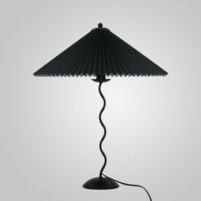 Lampe de Table Scandinave en Bois - Abat-jour Plissé et Élégant