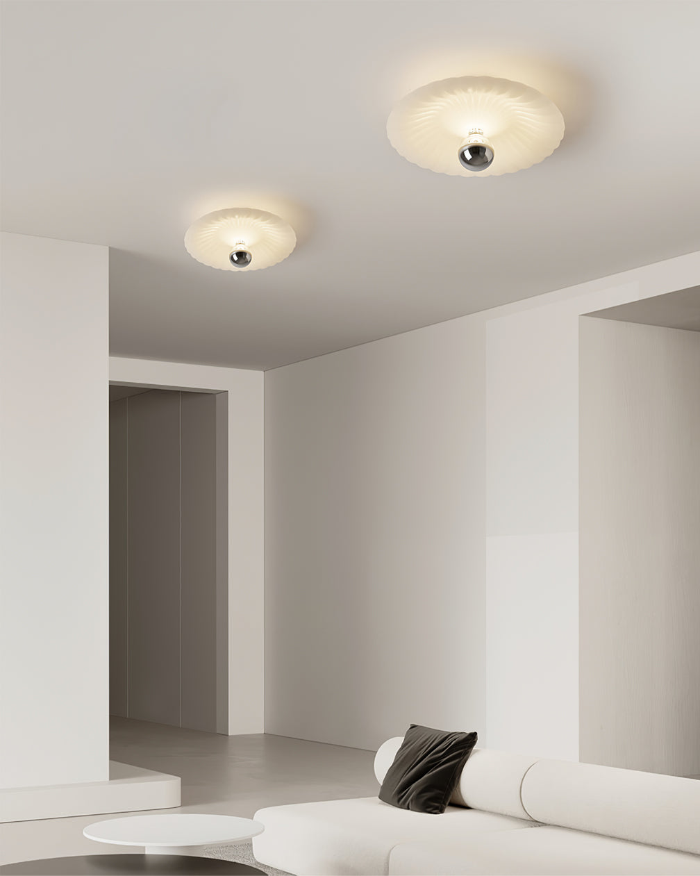 Lampe de Plafond Élégante - Pliages Detaillés et Éclairage Confortable