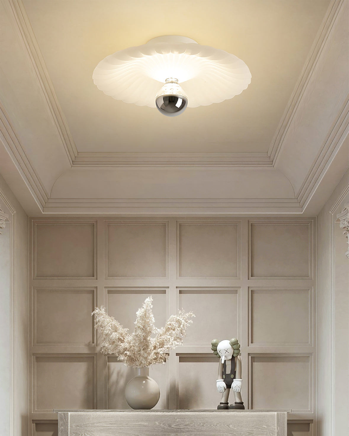 Lampe de Plafond Élégante - Pliages Detaillés et Éclairage Confortable