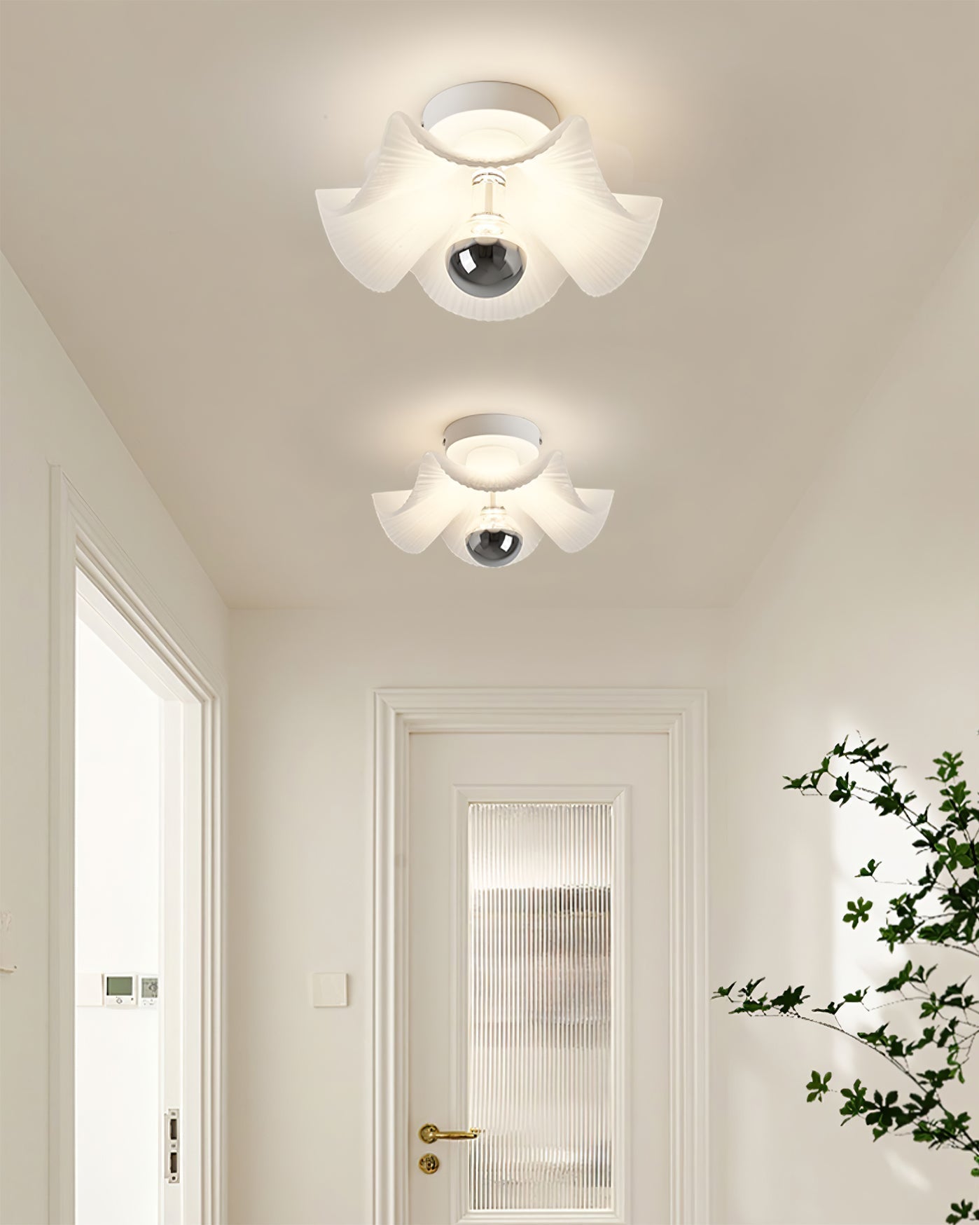 Lampe de Plafond Élégante - Pliages Detaillés et Éclairage Confortable