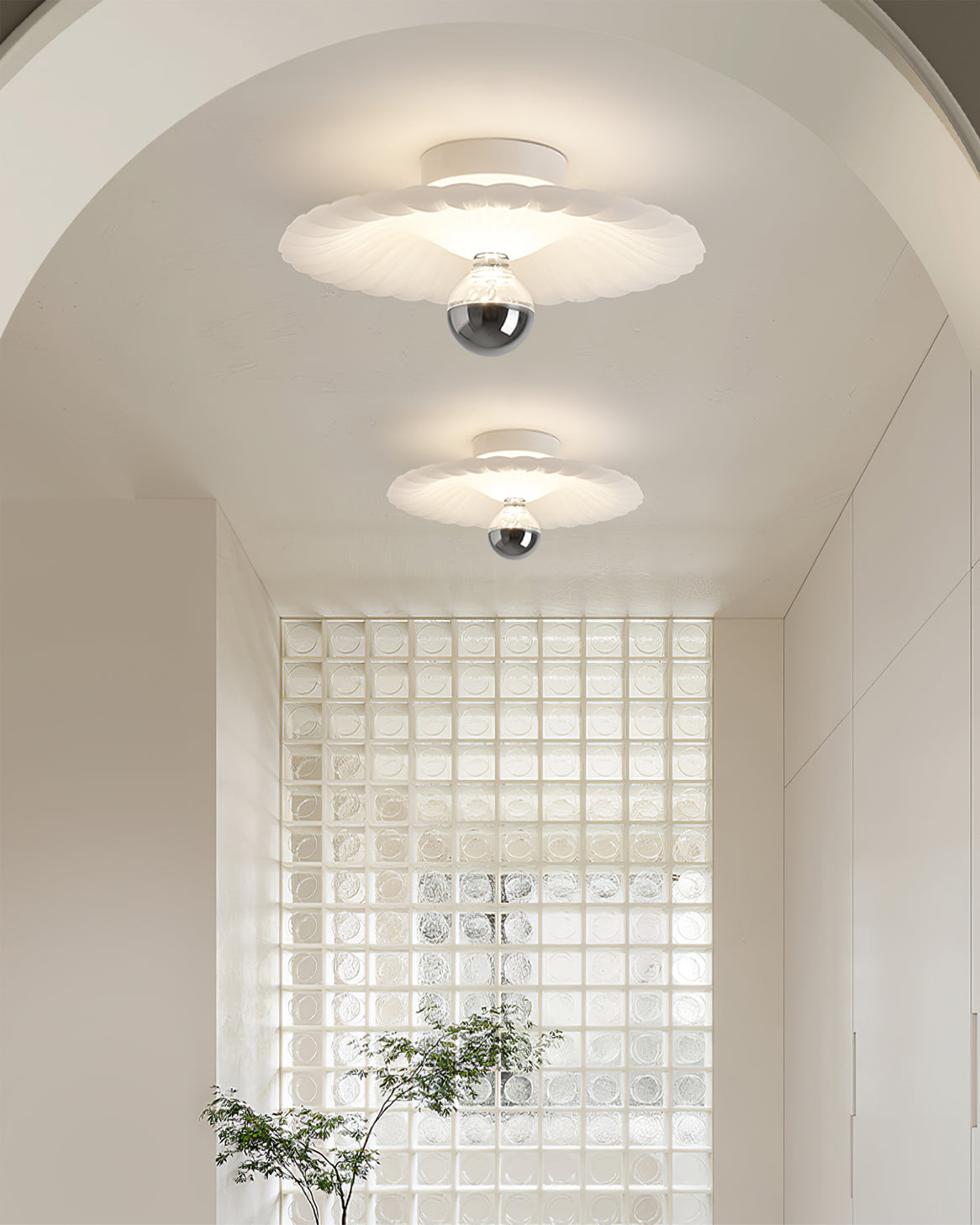 Lampe de Plafond Élégante - Pliages Detaillés et Éclairage Confortable