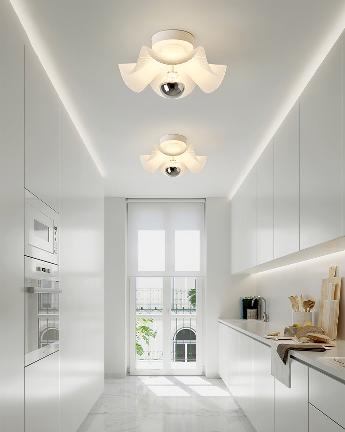 Lampe de Plafond Élégante - Pliages Detaillés et Éclairage Confortable