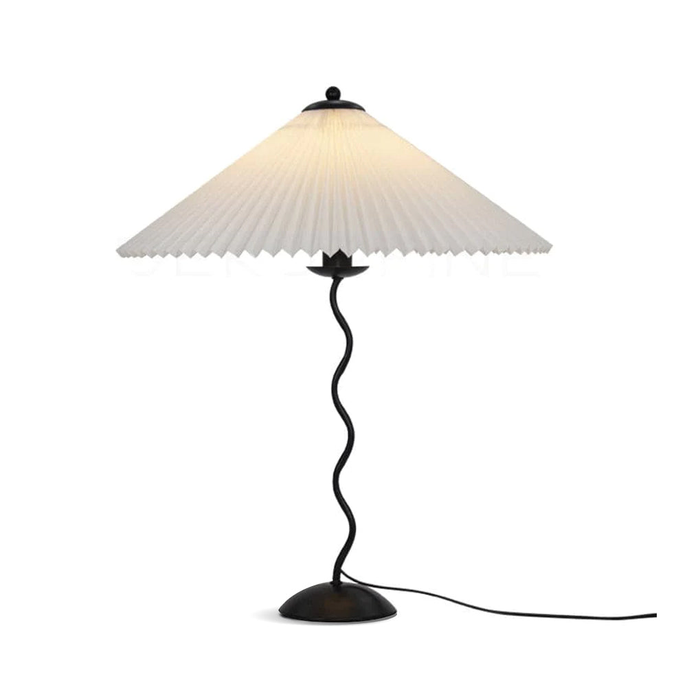 Lampe de Table Scandinave en Bois - Abat-jour Plissé et Élégant