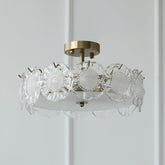 Plafonnier en Verre Chic - Éclairage Cosy avec Motifs Floraux