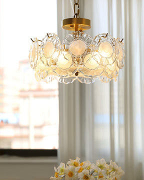 Plafonnier en Verre Chic - Éclairage Cosy avec Motifs Floraux